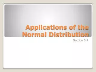 applications of the normal distribution