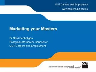 Marketing your Masters