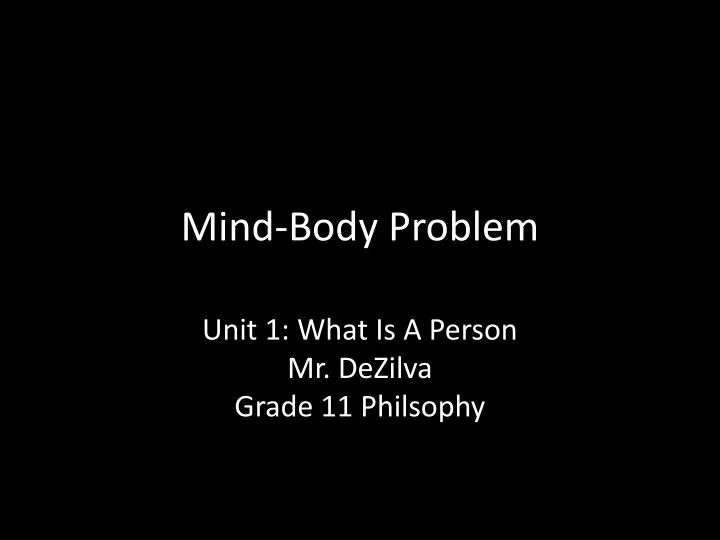 mind body problem