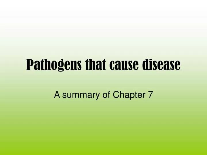 pathogens that cause disease