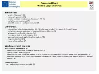 Pedagogical Model Worklife Cooperation Plan