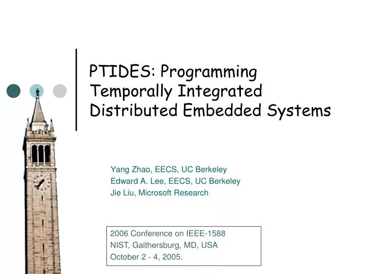 ptides programming temporally integrated distributed embedded systems