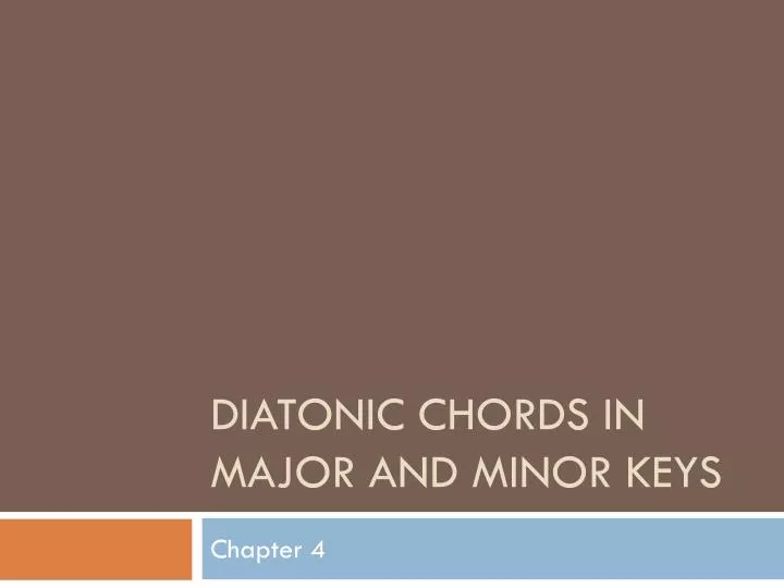 diatonic chords in major and minor keys