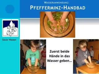 wasseranwendung pfefferminz handbad