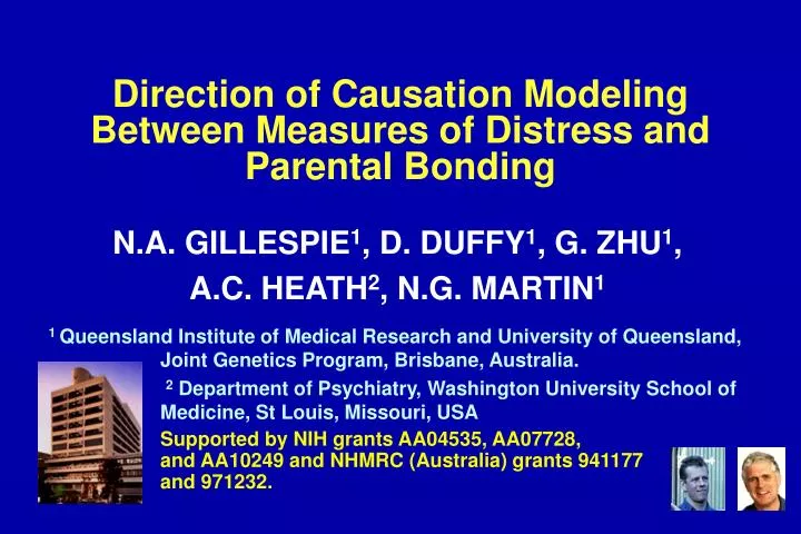 direction of causation modeling between measures of distress and parental bonding