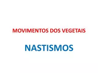 movimentos dos vegetais