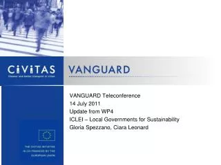 VANGUARD Teleconference 14 July 2011 Update from WP4 ICLEI – Local Governments for Sustainability
