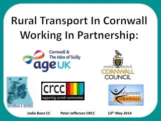 Rural Transport In Cornwall Working In Partnership: