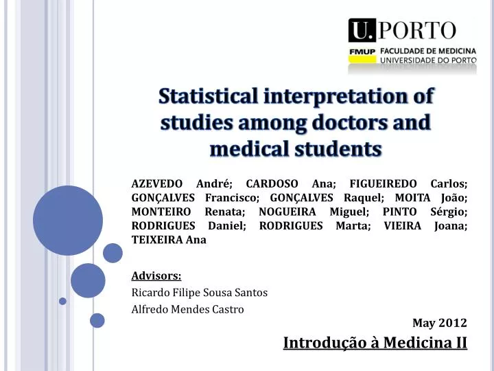 statistical interpretation of studies among doctors and medical students