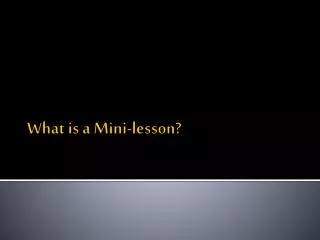 What is a Mini-lesson?