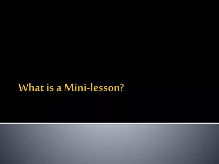 what is a mini lesson