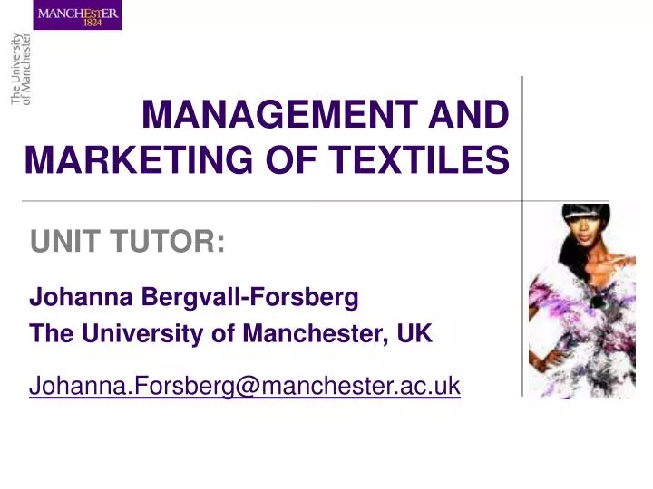 management and marketing of textiles