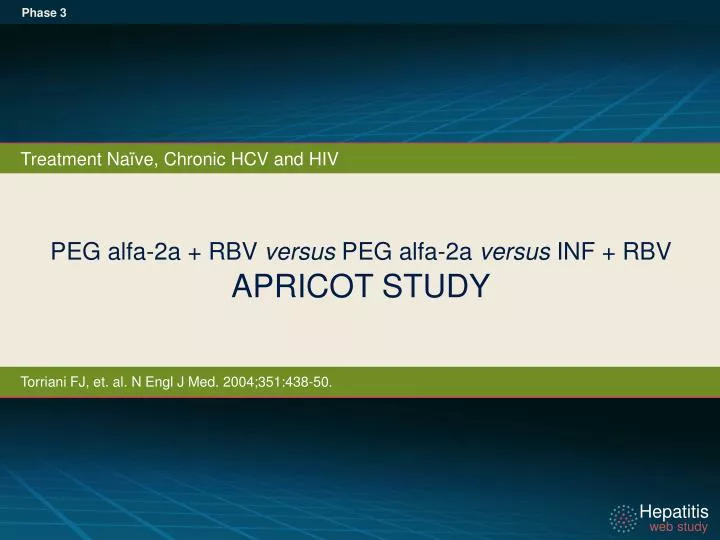 peg alfa 2a rbv versus peg alfa 2a versus inf rbv apricot study