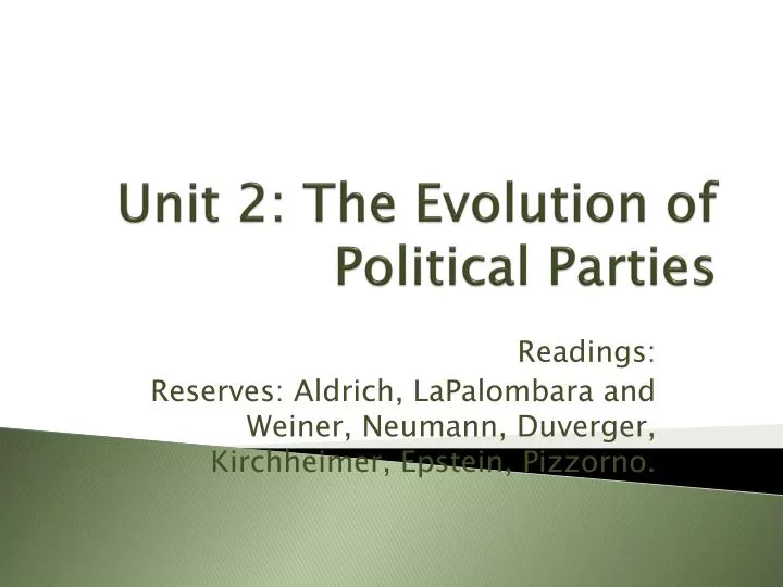 unit 2 the evolution of political parties