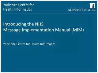Introducing the NHS Message Implementation Manual (MIM)