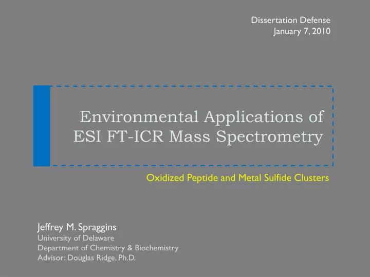 environmental applications of esi ft icr mass spectrometry