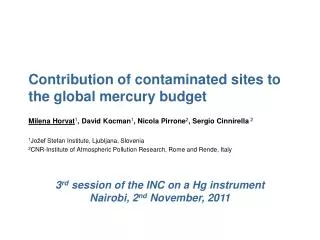 Contribution of contaminated sites to the global mercury budget