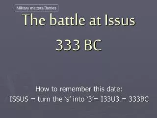The battle at Issus 333 BC