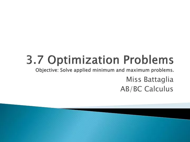 3 7 optimization problems objective solve applied minimum and maximum problems