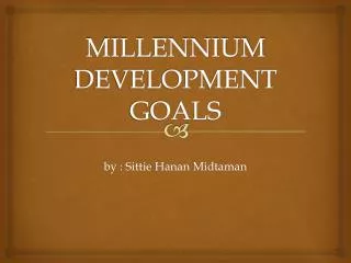 millennium development goals