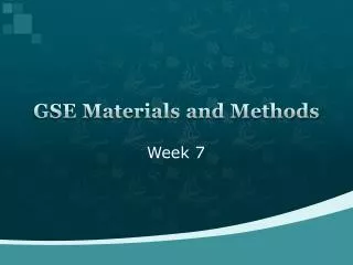 GSE Materials and Methods