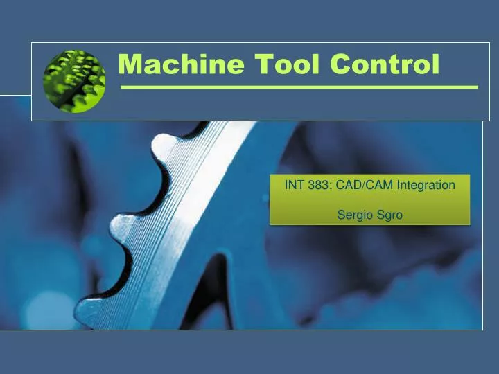 machine tool control