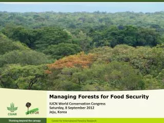 Managing Forests for Food Security