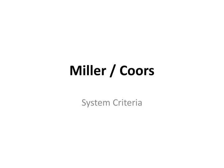 miller coors