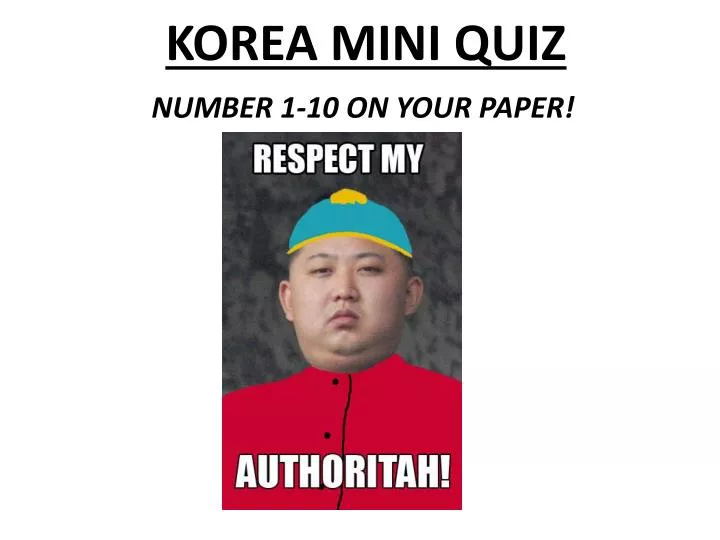korea mini quiz