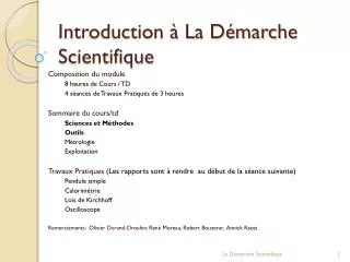 introduction la d marche scientifique