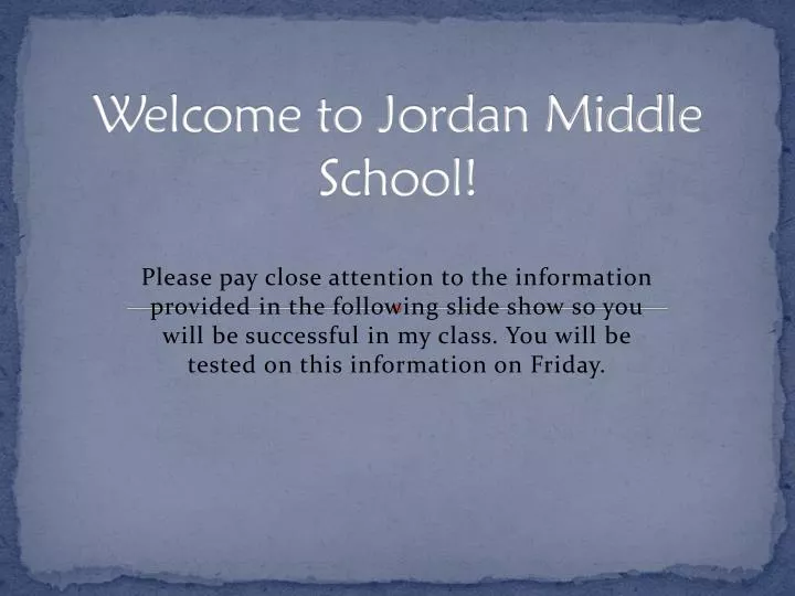 welcome to jordan middle school