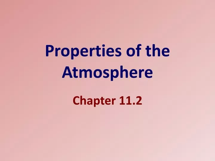 properties of the atmosphere