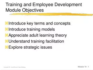 Training and Employee Development Module Objectives