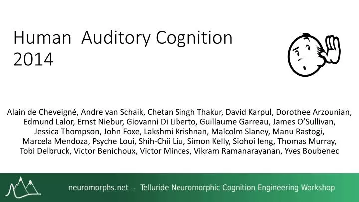 human auditory cognition 2014
