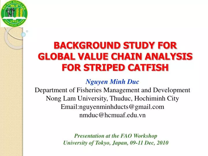 background study for global value chain analysis for striped catfish