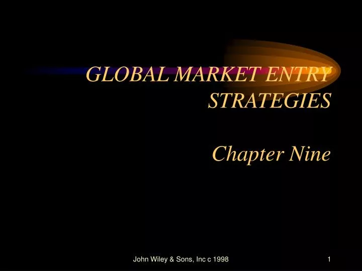 global market entry strategies chapter nine