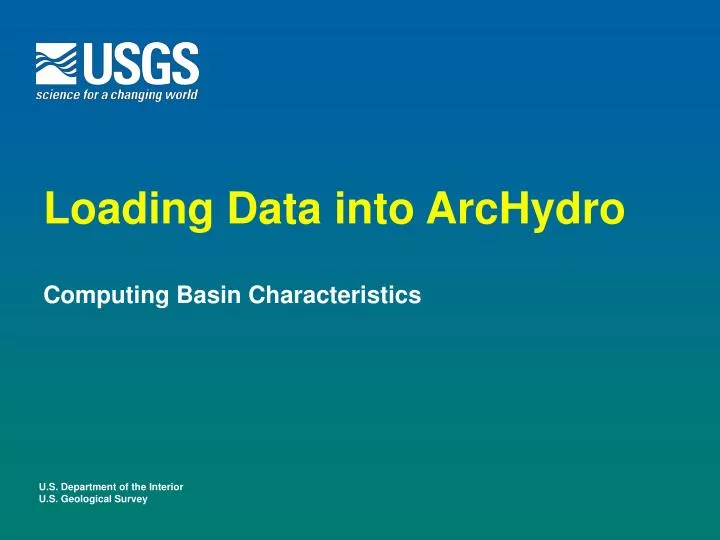 loading data into archydro