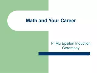 Math and Your Career