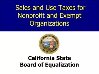 Sales and Use Taxes for Nonprofit and Exempt Organizations