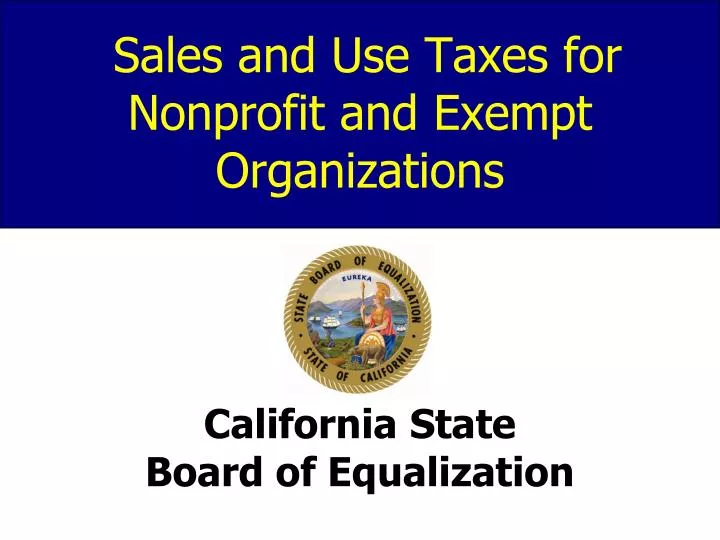 sales and use taxes for nonprofit and exempt organizations