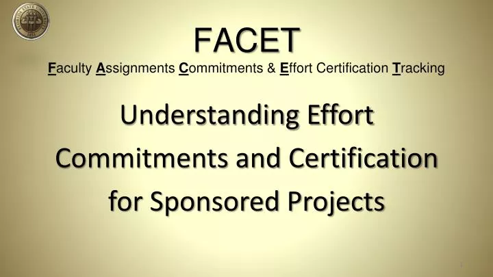 facet f aculty a ssignments c ommitments e ffort certification t racking