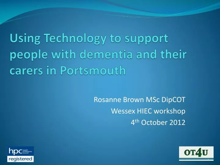 using technology to support people with dementia and their carers in portsmouth