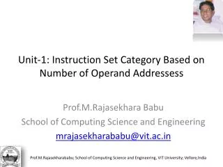 Unit-1: Instruction Set Category Based on Number of Operand Addressess