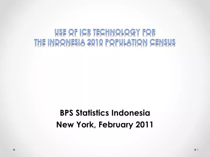 use of icr technology for the indonesia 2010 population census