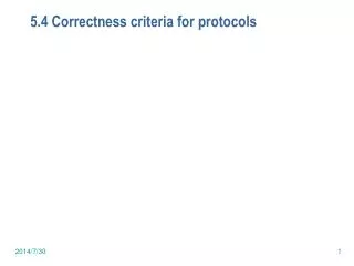 5.4 Correctness criteria for protocols
