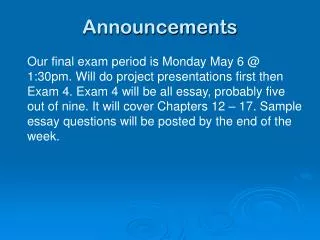 announcements