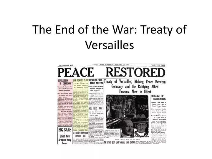 the end of the war treaty of versailles