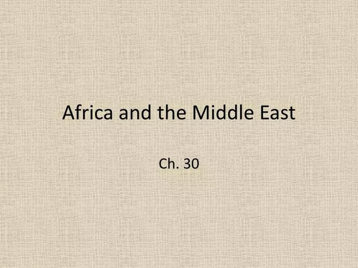 africa and the middle east