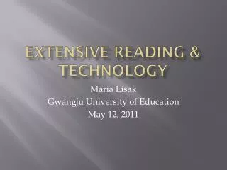 Extensive Reading &amp; Technology