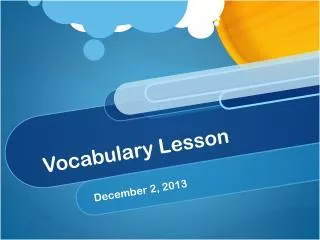 Vocabulary Lesson